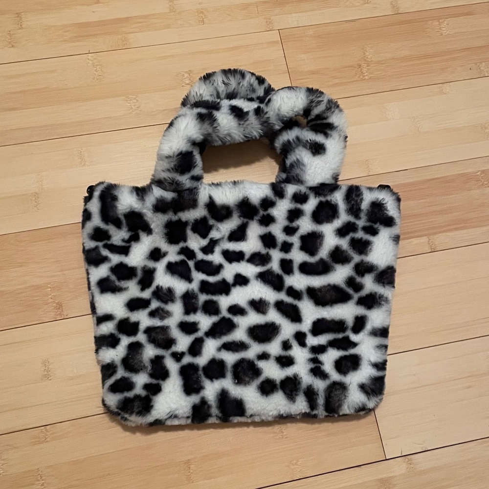 Faux Fur Animal Print Purse
